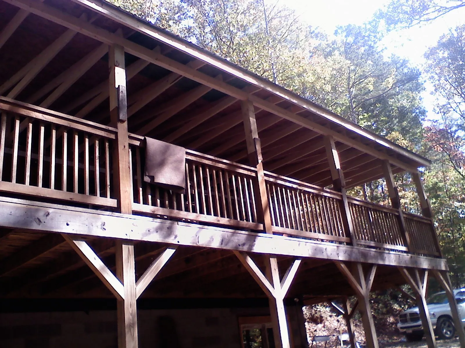 Timber framing under a new elevated porch and deck — Roof Leak Repair in Sherwood by Roofing Brothers